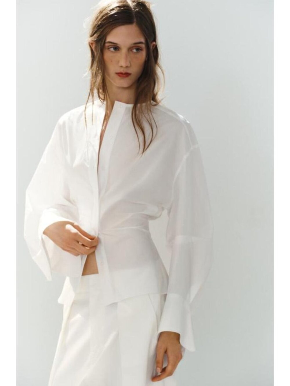 ZARA POPLIN SHIRT WITH VOLUMINOUS SLEEVES 7701/256/250
